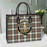 Clan Stewart Dress Ancient Crest Tartan Leather Bag MC407