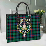 Clan Urquhart Broad Red Ancient Crest Tartan Leather Bag MC429