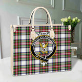 Clan Stewart Dress Modern Crest Tartan Leather Bag MC408