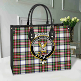 Clan Stewart Dress Modern Crest Tartan Leather Bag MC408