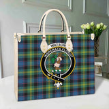 Clan Watson Ancient Crest Tartan Leather Bag MC436