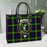 Clan Watson Modern Crest Tartan Leather Bag MC437