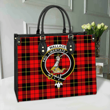 Clan Wallace Hunting - Red Crest Tartan Leather Bag MC432