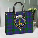 Clan Strachan Crest Tartan Leather Bag MC417