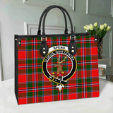 Clan Spens Modern Crest Tartan Leather Bag MC404