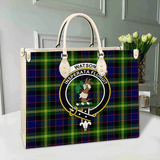 Clan Watson Modern Crest Tartan Leather Bag MC437