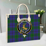 Clan Strachan Crest Tartan Leather Bag MC417