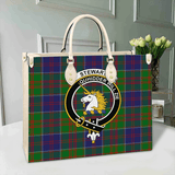 Clan Stewart of Appin Hunting Modern Crest Tartan Leather Bag MC414