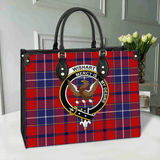 Clan Wishart Dress Crest Tartan Leather Bag MC441