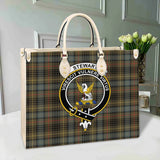 Clan Stewart Hunting Weathered Crest Tartan Leather Bag MC410