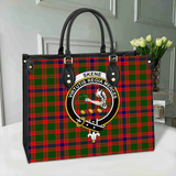 Clan Skene Modern Crest Tartan Leather Bag MC402