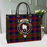 Clan Tennant Crest Tartan Leather Bag MC424