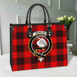 Clan Wemyss Modern Crest Tartan Leather Bag MC440