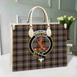 Clan Sutherland Weathered Crest Tartan Leather Bag MC421