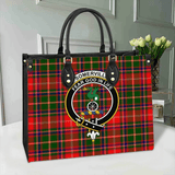 Clan Somerville Modern Crest Tartan Leather Bag MC403