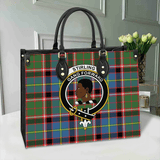 Clan Stirling & Bannockburn District Crest Tartan Leather Bag MC416