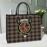 Clan Sutherland Weathered Crest Tartan Leather Bag MC421