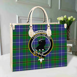 Clan Turnbull Hunting Crest Tartan Leather Bag MC426