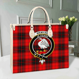 Clan Wemyss Modern Crest Tartan Leather Bag MC440