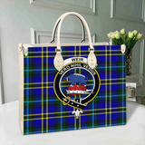 Clan Weir Modern Crest Tartan Leather Bag MC439