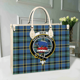 Clan Weir Ancient Crest Tartan Leather Bag MC438