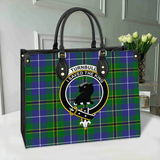 Clan Turnbull Hunting Crest Tartan Leather Bag MC426