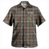 Clan Fergusson Weathered Crest Tartan Hawaiian Aloha Shirt WW120