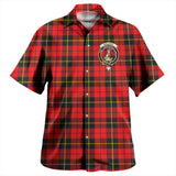 Clan Wallace Hunting - Red Crest Tartan Hawaiian Aloha Shirt WW511