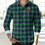 Clan Abercrombie Crest Tartan Long Sleeve Shirt PC981