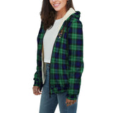 Clan Abercrombie Crest Tartan Sherpa Hoodie CT982