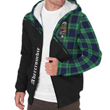 Clan Abercrombie Crest Tartan Sherpa Hoodie Curve Style CE980