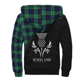 Clan Abercrombie Crest Tartan Sherpa Hoodie Curve Style CE980