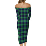 Clan Abercrombie Tartan Off Shoulder Lady Dress VD1195