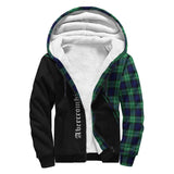 Clan Abercrombie Crest Tartan Sherpa Hoodie Curve Style CE980