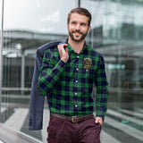 Clan Abercrombie Crest Tartan Long Sleeve Shirt PC981