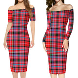 Clan Aberdeen District Tartan Off Shoulder Lady Dress VD1194