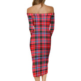 Clan Aberdeen District Tartan Off Shoulder Lady Dress VD1194