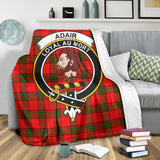 Clan Adair Crest Tartan Blanket UC4