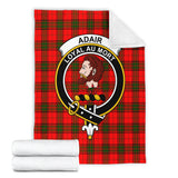 Clan Adair Crest Tartan Blanket UC4