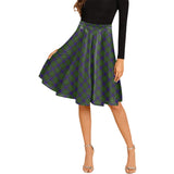 Clan Adam Tartan Melete Pleated Midi Skirt V1189