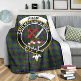 Clan Adam Crest Tartan Blanket UC5