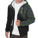 Clan Adam Crest Tartan Sherpa Hoodie Curve Style CE977