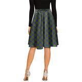 Clan Adam Tartan Melete Pleated Midi Skirt V1189