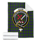 Clan Adam Crest Tartan Blanket UC5