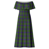 Clan Adam Tartan Off Shoulder Long Dress VL5