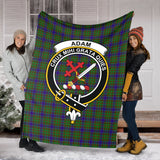 Clan Adam Crest Tartan Blanket UC5