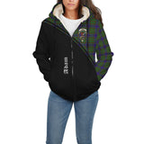 Clan Adam Crest Tartan Sherpa Hoodie Curve Style CE977