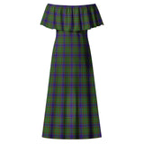 Clan Adam Tartan Off Shoulder Long Dress VL5