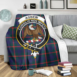 Clan Agnew Modern Crest Tartan Blanket UC7