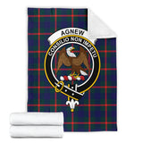 Clan Agnew Modern Crest Tartan Blanket UC7